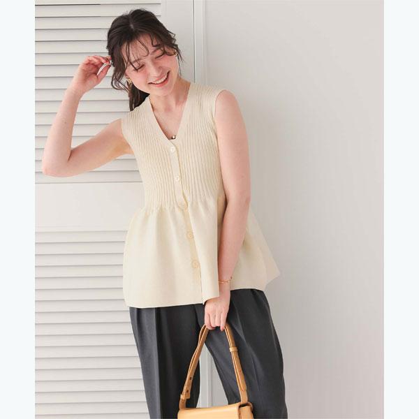 イウエンマトフ　ペプラムフリル2wayノースリーブニット AEWEN MATOPH イウエンマトフ ペプラム フリル 2WAY