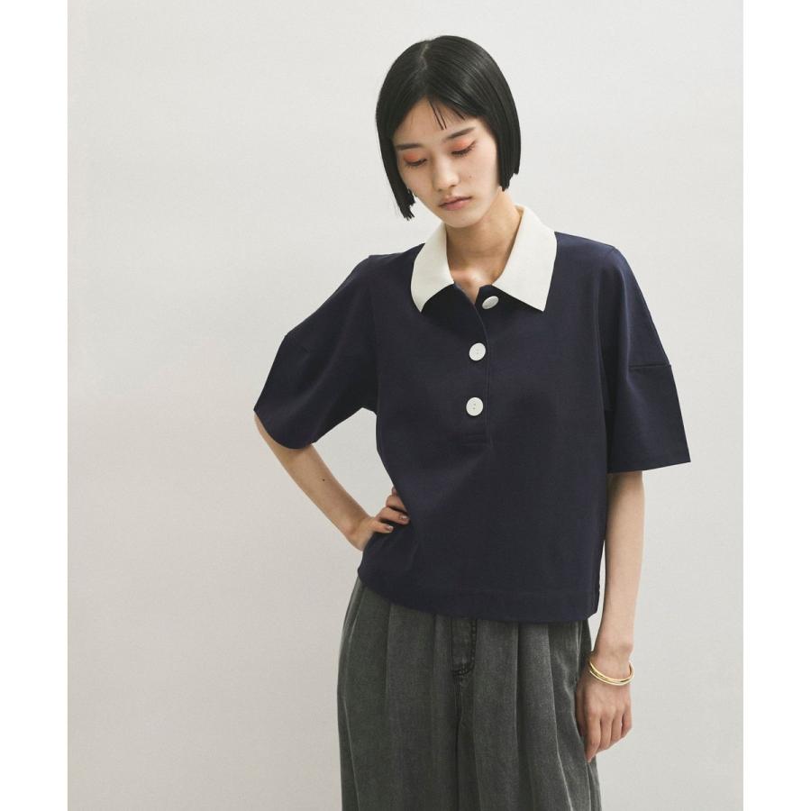 ADAM ET ROPE コクーンスリーブポロシャツ ネイビー ADAM ET ROPE'（アダムエロペ） コクーンスリーブポロシャツ : マルイ