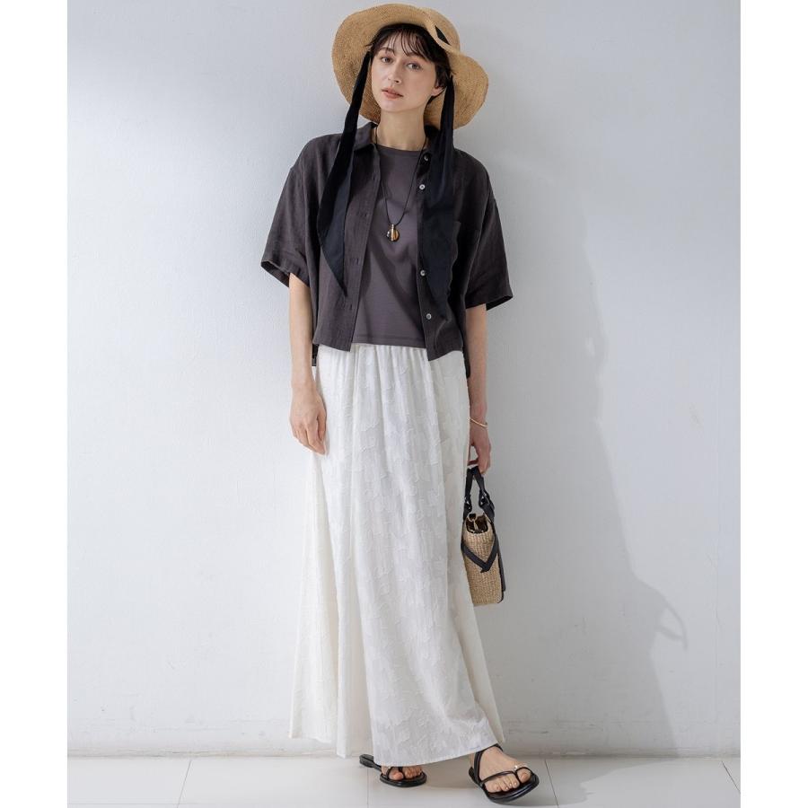 【Oggi7月号掲載/洗える】LIBECOリネン クロップド デザイン シャツ Oggi7月号掲載/洗える】LIBECOリネン クロップド デザイン