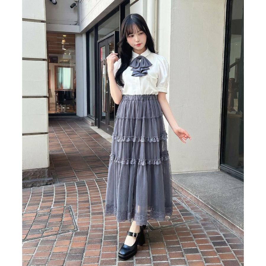 アンアナザーアンジェラス（an another angelus）/【洗える】レース フリル チュール スカート an another angelus（アンアナザーアンジェラス） 【洗える】レース