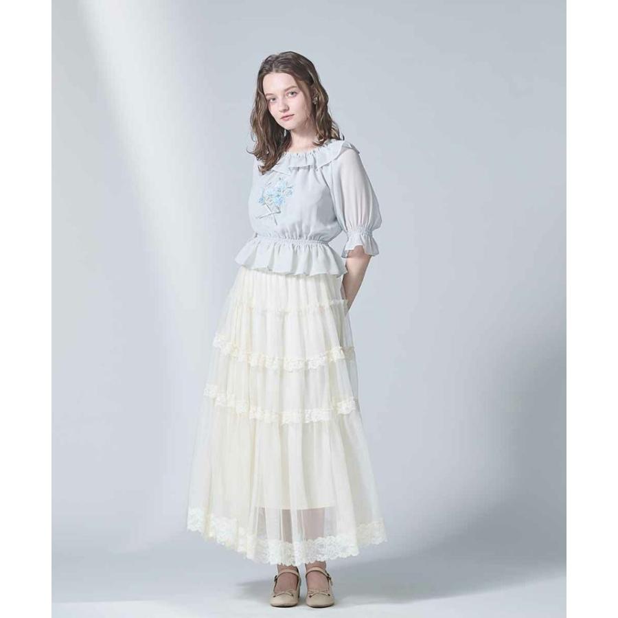 アリスアウアア　チュールスカート　ホワイト miyu Ӧ｜Heatherのスカートを使ったコーディネート - WEAR