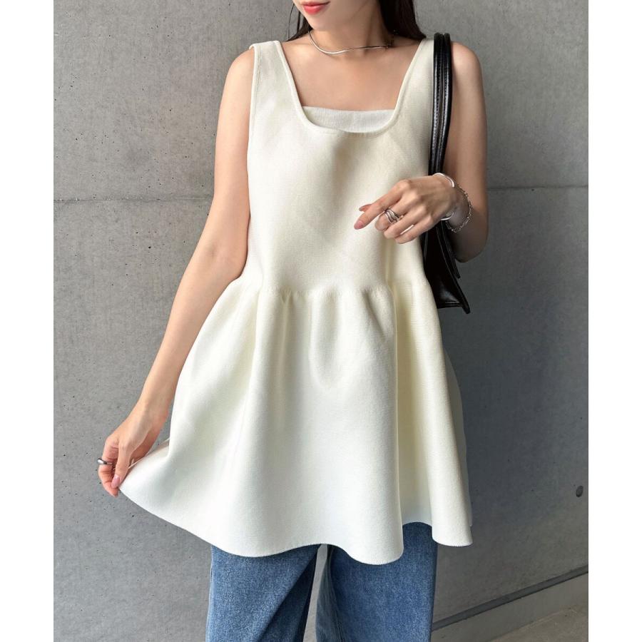 タグ付き】Anne Coquine 2WAYペプラムノースリーブニット タグ