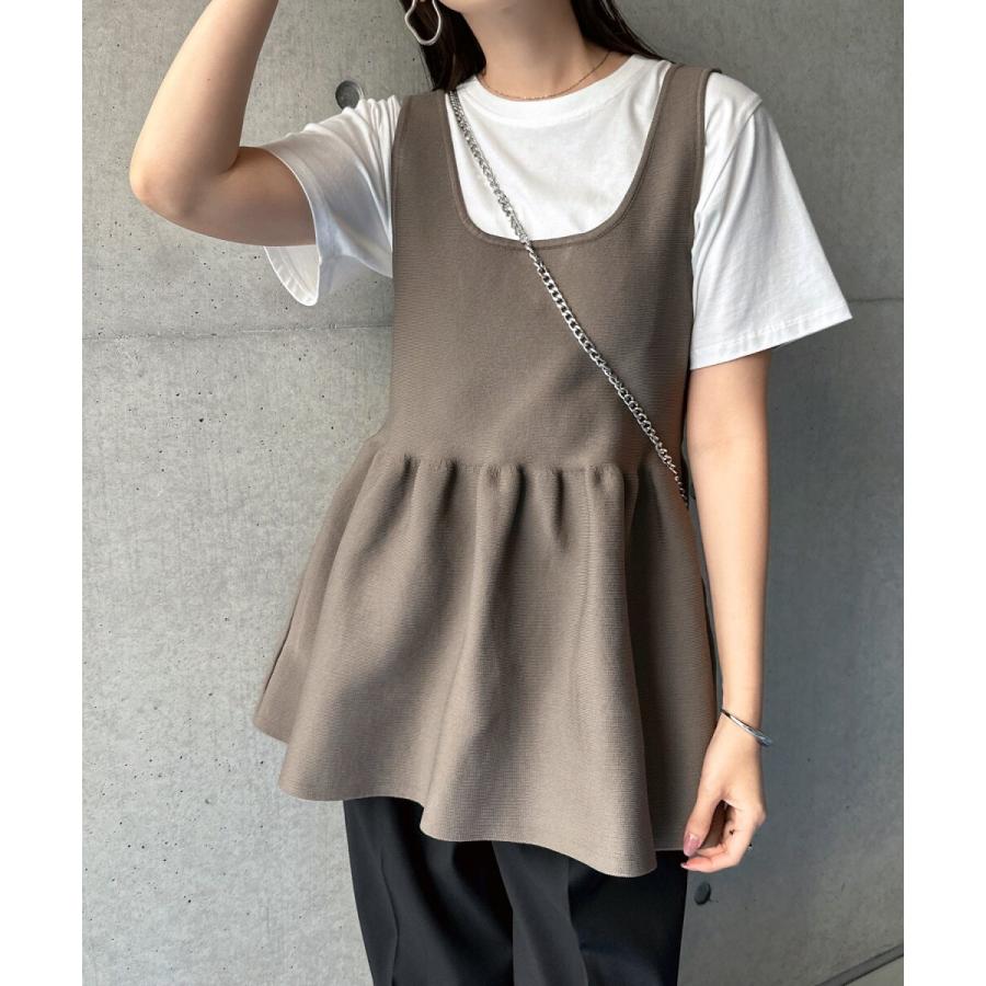 andme 2way ペプラム ノースリーブ ニット トップス : マルイ