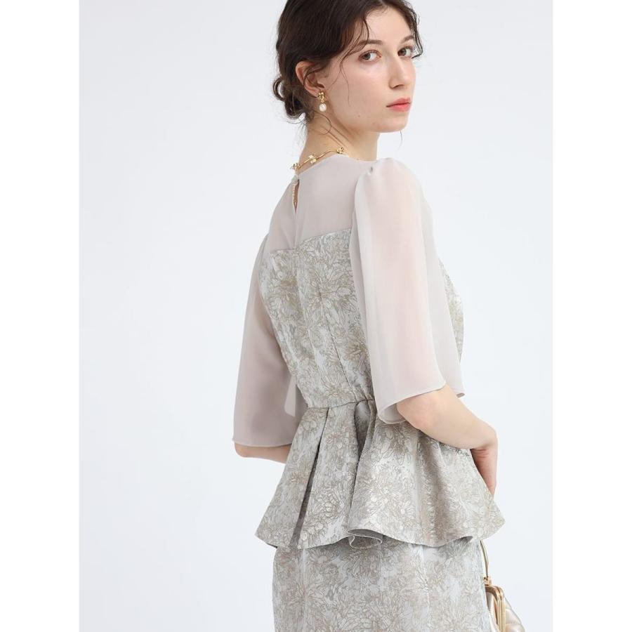 Rire fete フラワージャガードペプラムIラインワンピース : マルイ