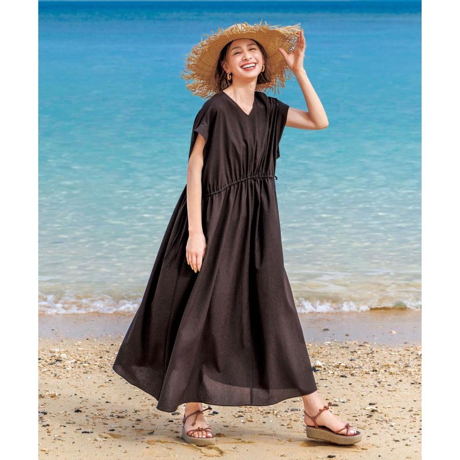 【吸水速乾/接触冷感】BREEZEMOVE ウエストドロストワンピース　XL 吸水速乾/接触冷感】BREEZEMOVE ウエストドロストワンピース