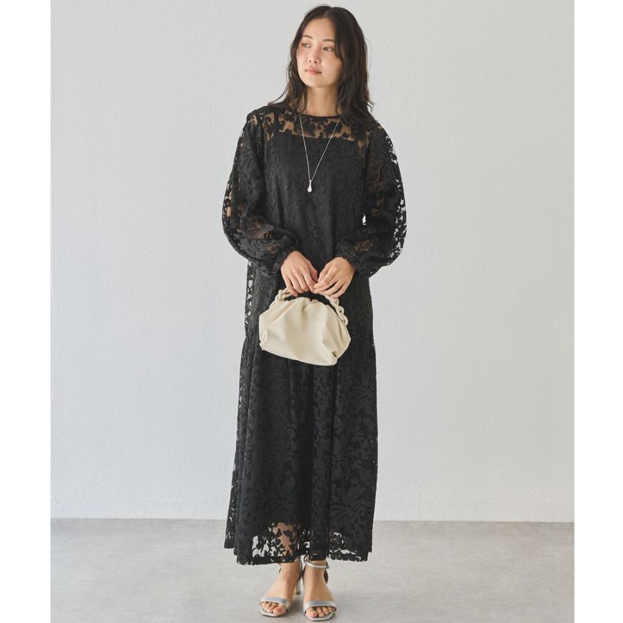 LAVEANGE（ラビアンジェ） フラワー刺繍ワンピース(インナーキャミ付き