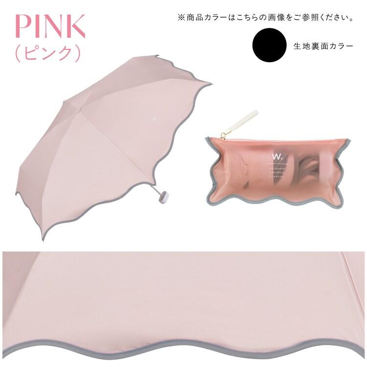 Wpc. 【Wpc.】日傘 遮光ウェーブパイピングパラソル ミニ 完全遮光