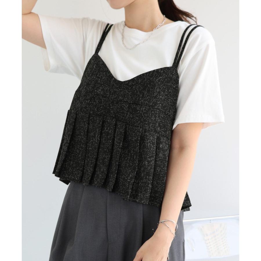 andme（アンドミー） サマー ツイード プリーツ キャミソール ビスチェ