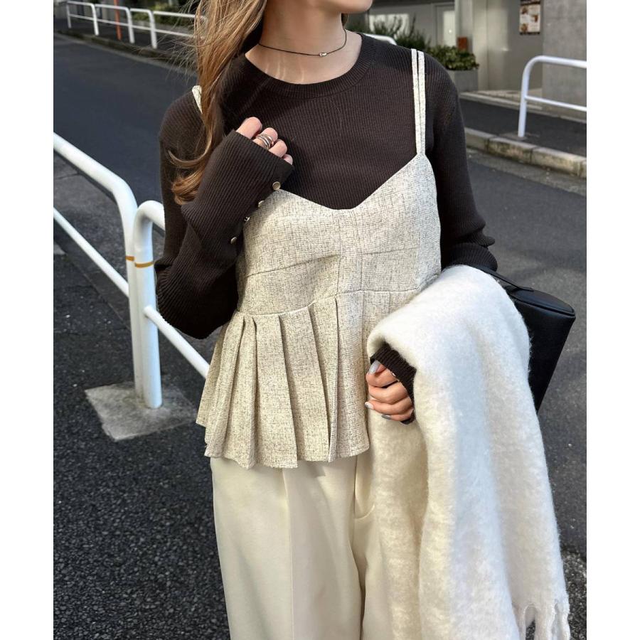 andme（アンドミー） サマー ツイード プリーツ キャミソール ビスチェ