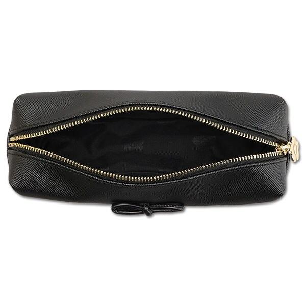 Mary Quant 黒 リボン付き 筆箱 MARY QUANT（マリークヮント） サフィアーノリボン スクエアペンケース