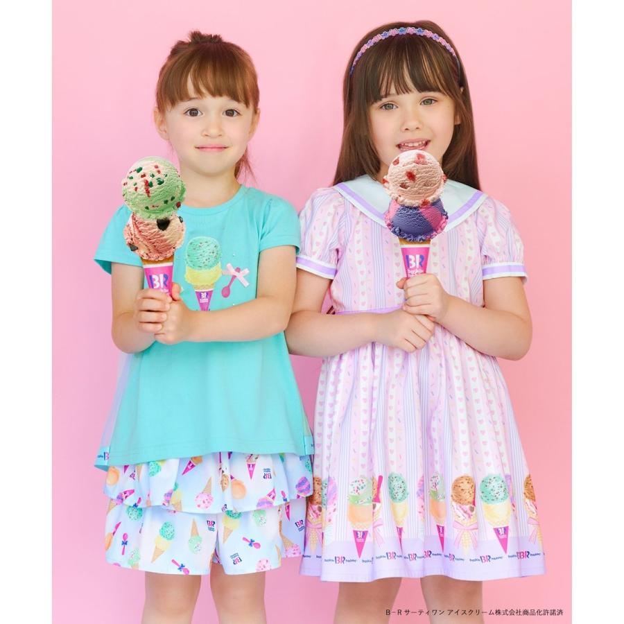 アイスクリーム柄 半袖ワンピース any FAM 【any FAM×サーティワン アイスクリーム】ストライプ
