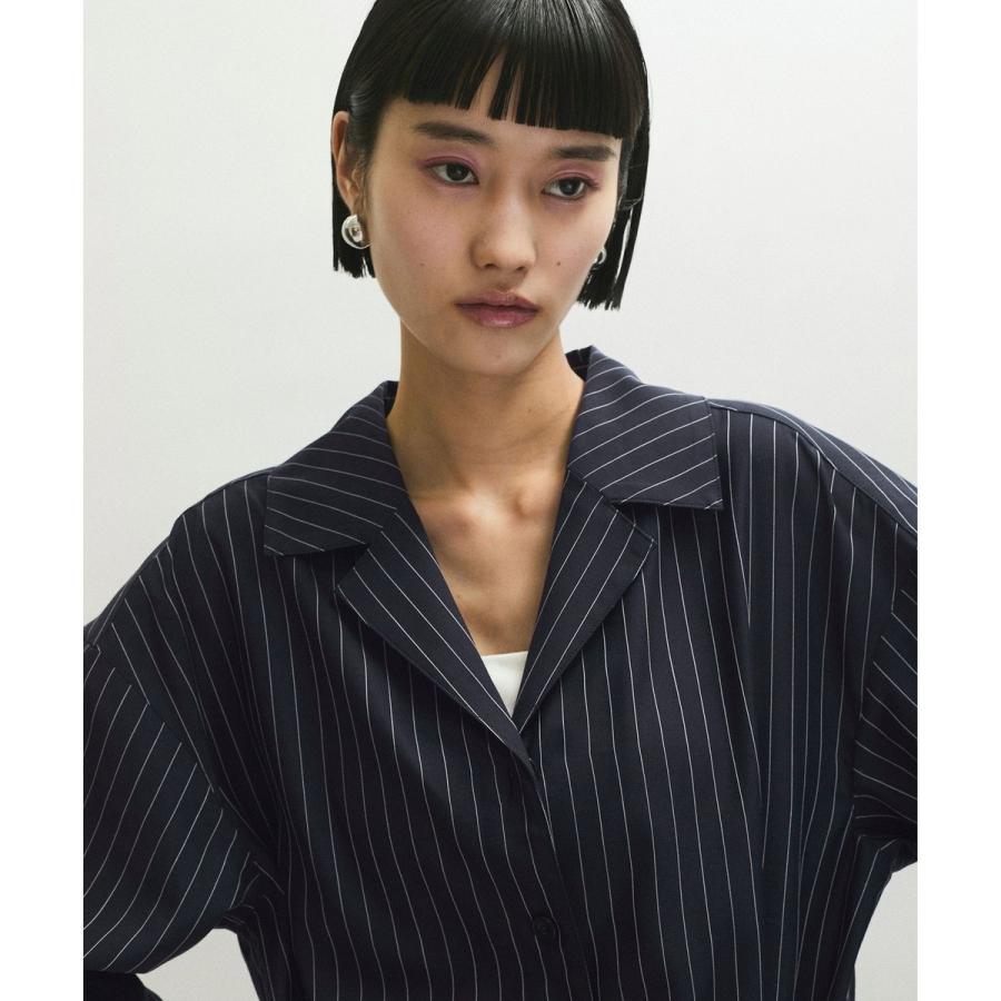 ADAM ET ROPE'（アダムエロペ） ストライプオープンカラージャンプ