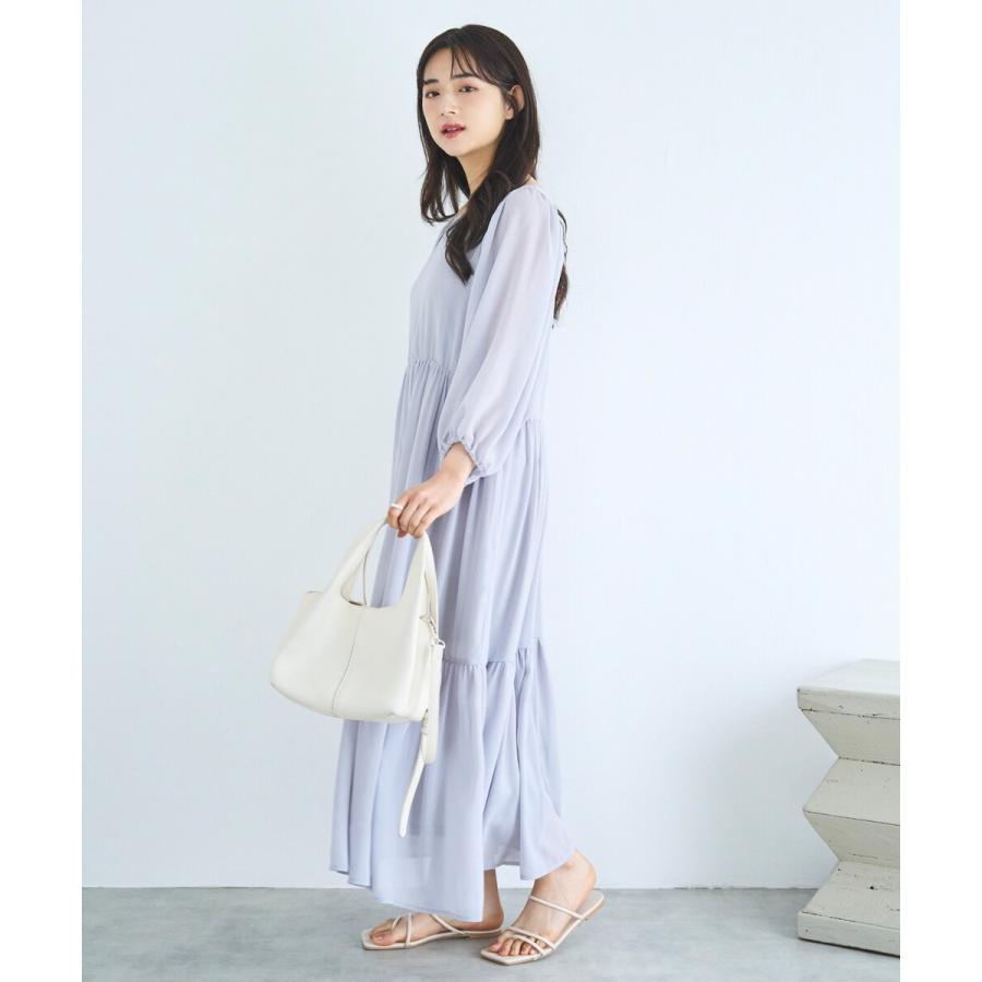 バルーンスリーブ ティアード ワンピース / 春ワンピース 花柄 【mil