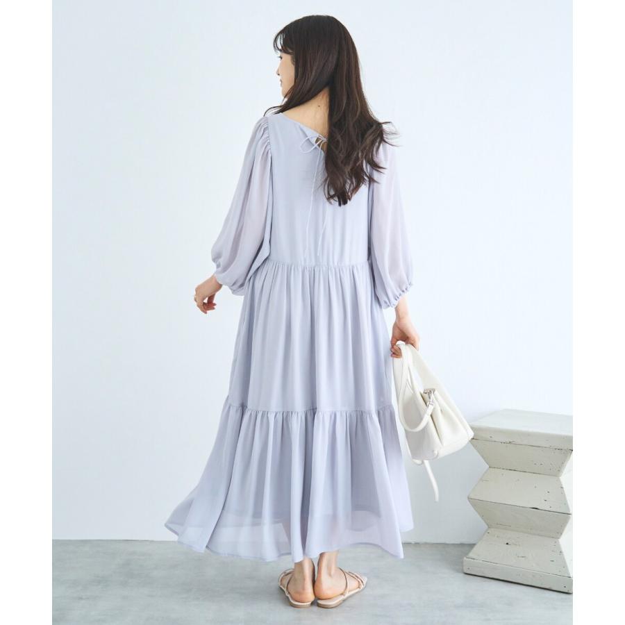 バルーンスリーブ ティアード ワンピース / 春ワンピース 花柄 【mil