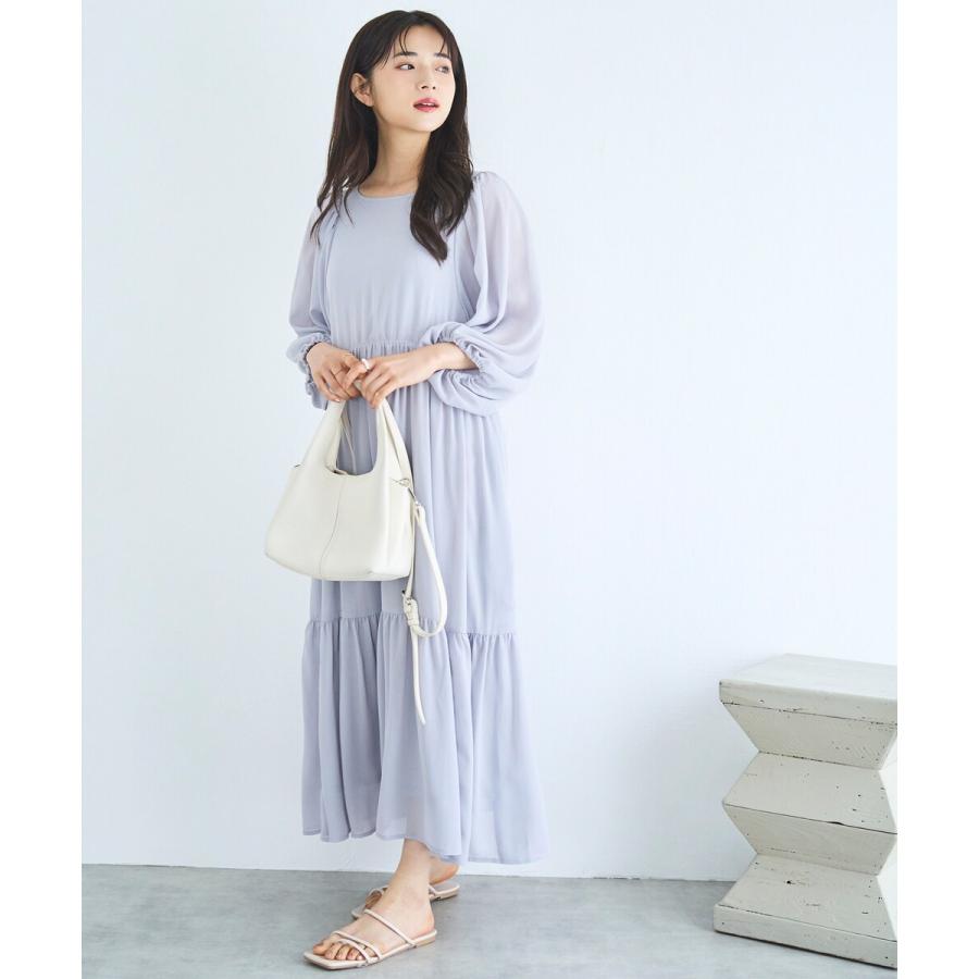 バルーンスリーブ ティアード ワンピース / 春ワンピース 花柄 【mil