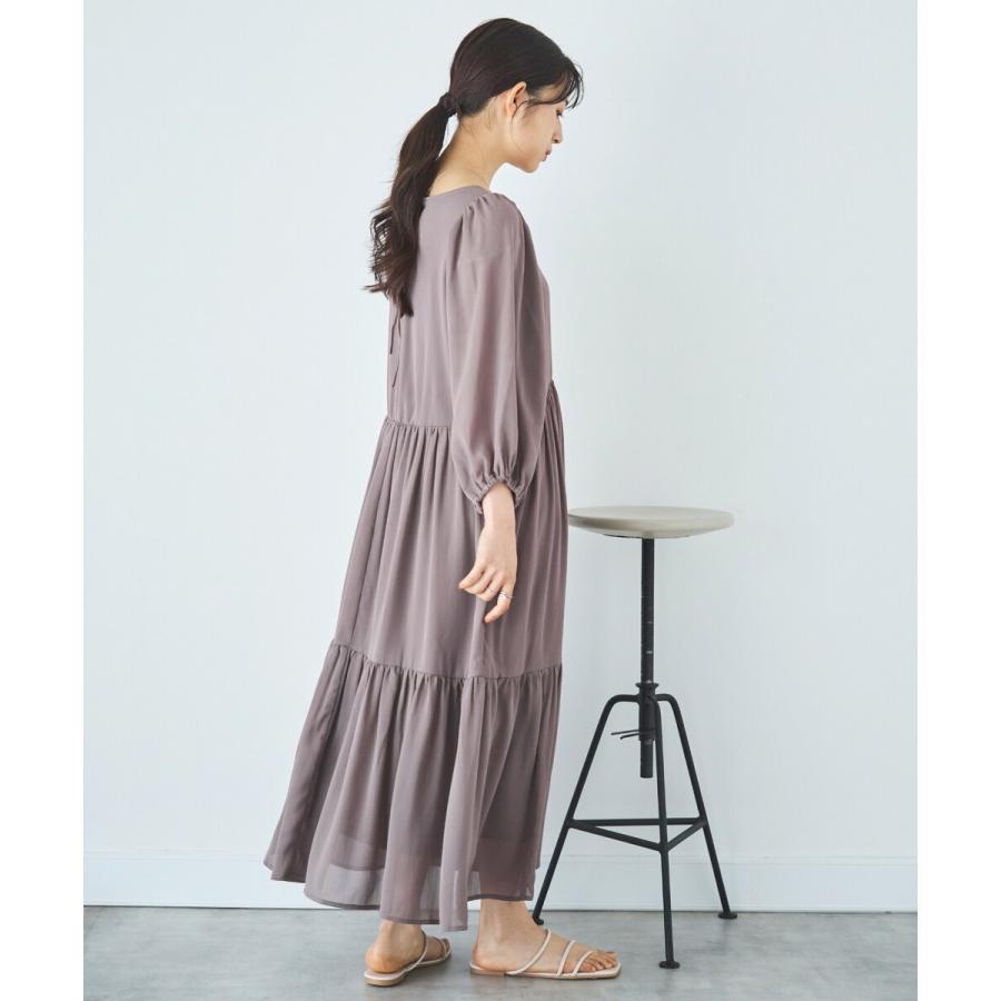 バルーンスリーブ ティアード ワンピース / 春ワンピース 花柄 【mil