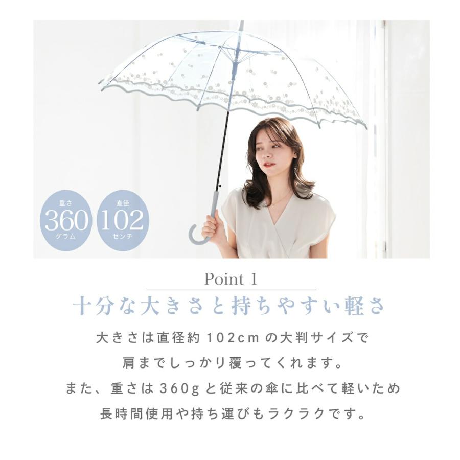 レースフラワービニール傘】ビニール傘 雨傘 長傘 レディース かわいい 