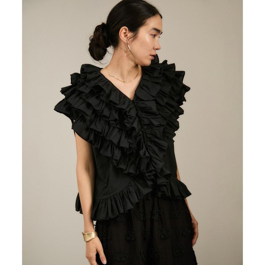 crinkle crinkle crinkle】別注フリルポンチョノースリーブブラウス