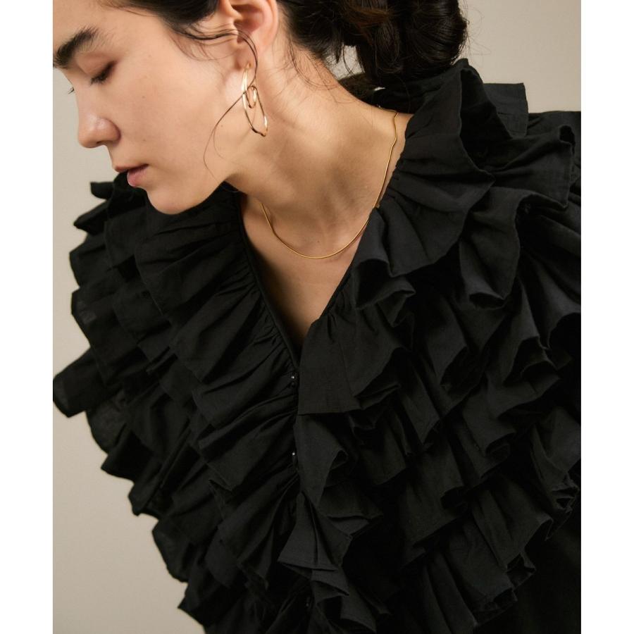 crinkle crinkle crinkle】別注フリルポンチョノースリーブブラウス