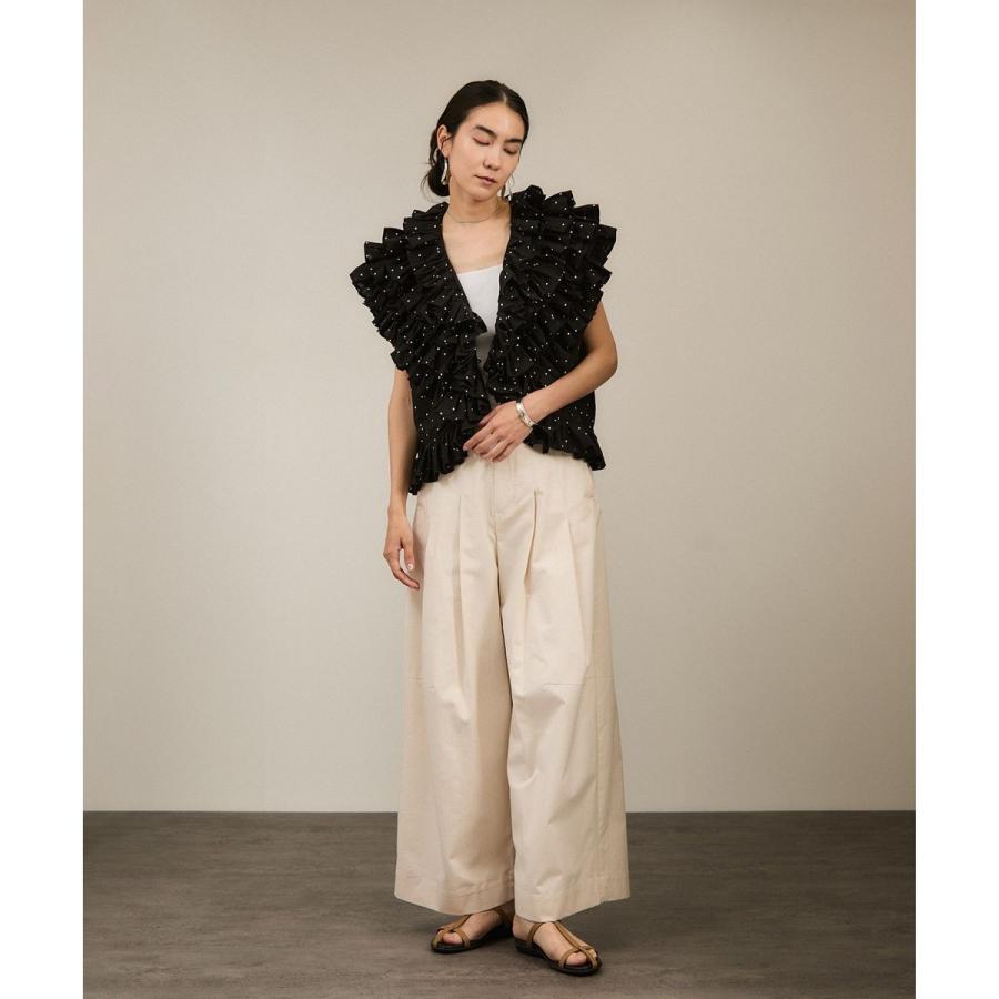 crinkle crinkle crinkle】別注フリルポンチョノースリーブブラウス