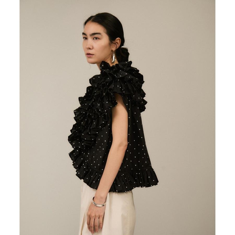 crinkle crinkle crinkle】別注フリルポンチョノースリーブブラウス