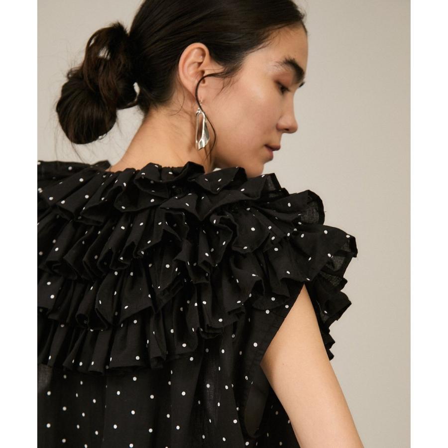 crinkle crinkle crinkle】別注フリルポンチョノースリーブブラウス