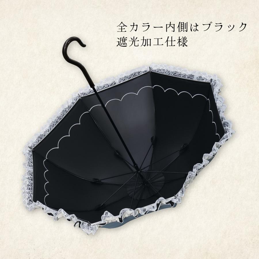 1級遮光 傘 パゴダ傘 晴雨兼用 UVカット ショート フリル - 一掬の涙 |  | 12