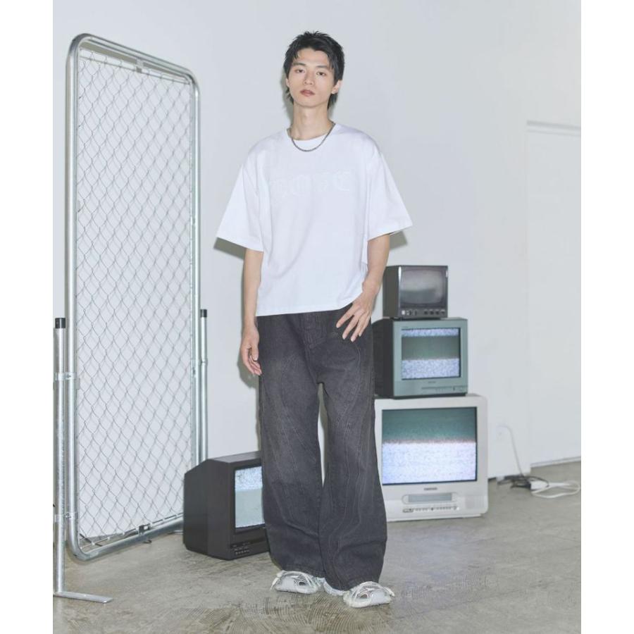 ヴィンテージライクパッチスローガンTシャツ |  | 14