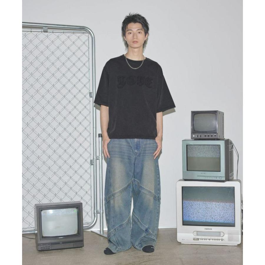 ヴィンテージライクパッチスローガンTシャツ |  | 19