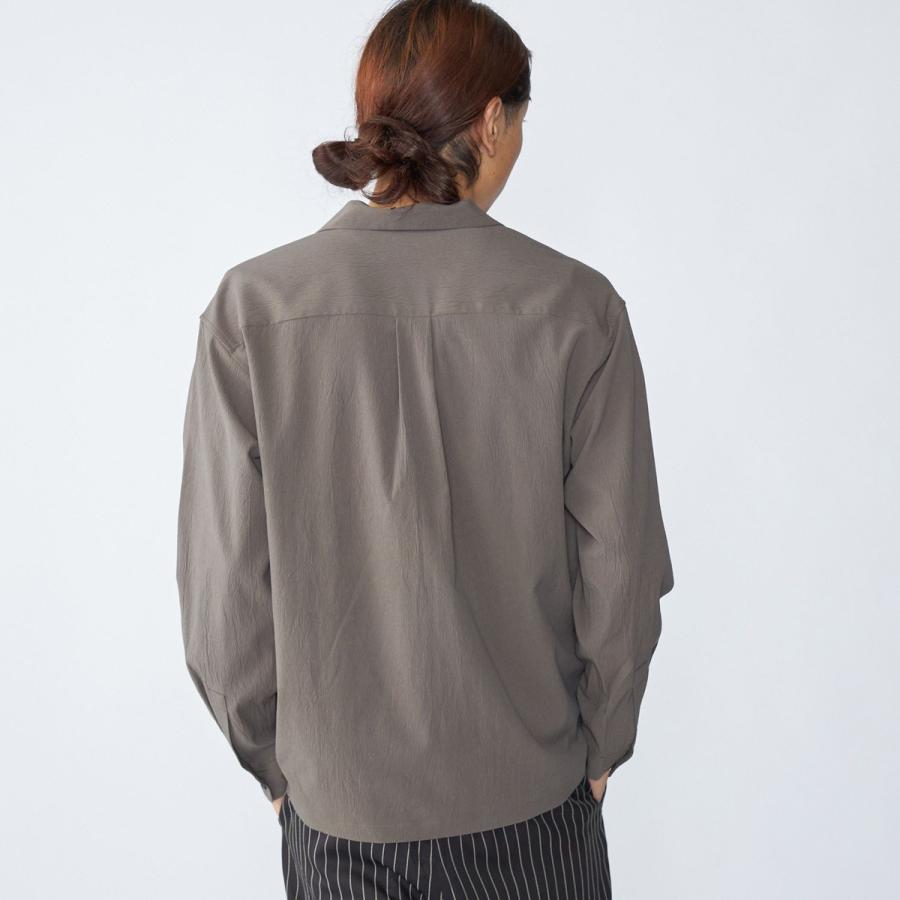 City Ambient Products: オープンカラー 楊柳 ソリッド ロングスリーブ シャツ | SHIPS | 15