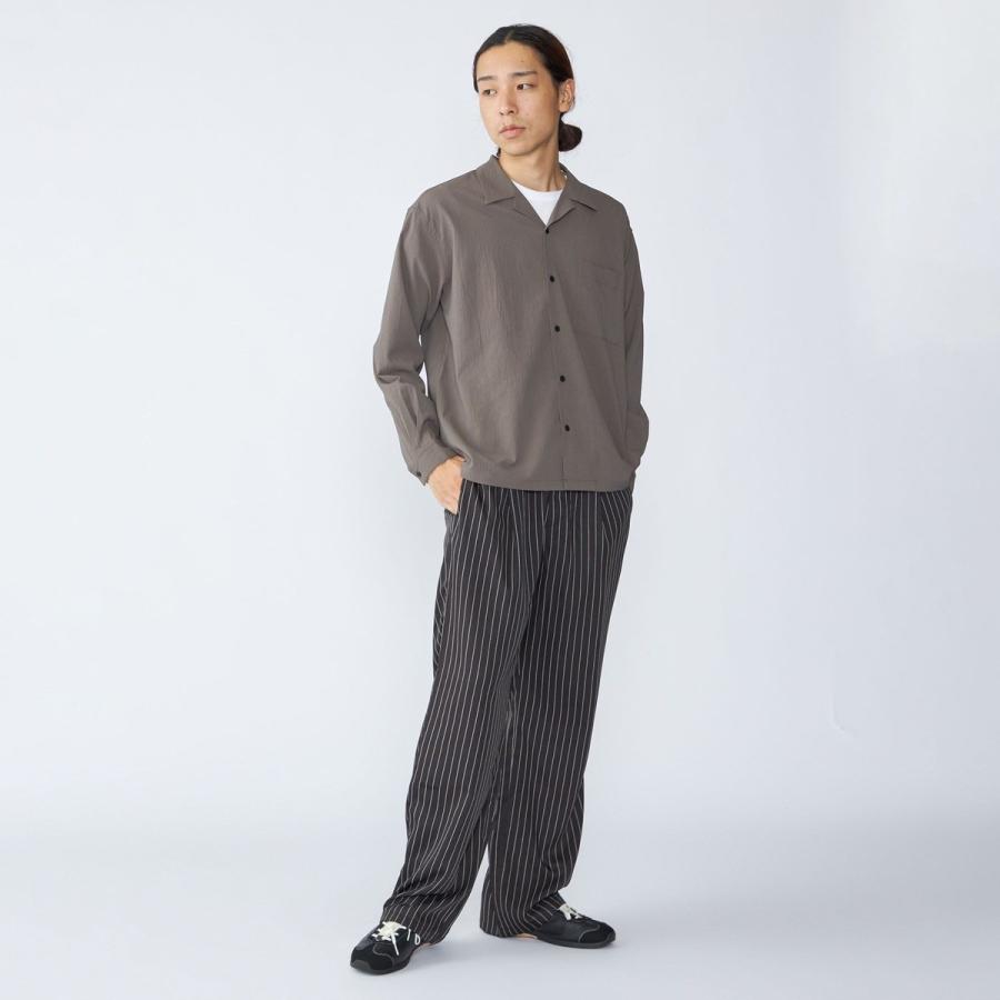 City Ambient Products: オープンカラー 楊柳 ソリッド ロングスリーブ シャツ | SHIPS | 16