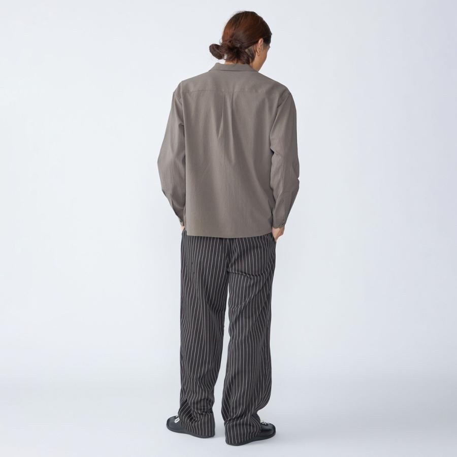 City Ambient Products: オープンカラー 楊柳 ソリッド ロングスリーブ シャツ | SHIPS | 17