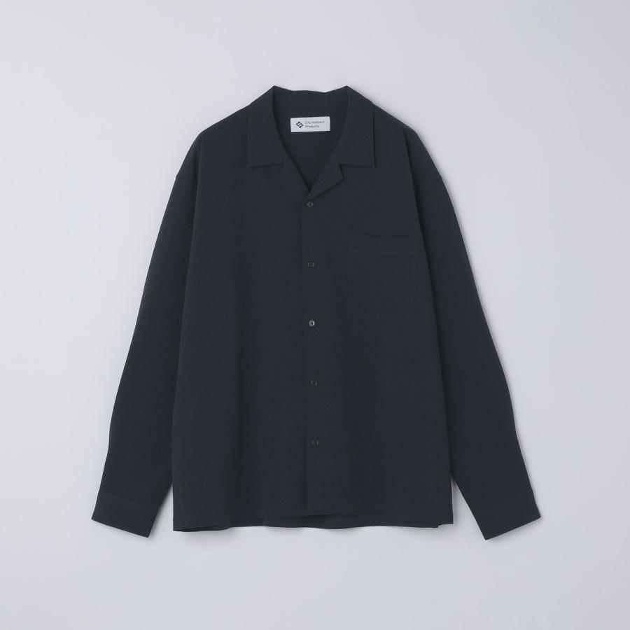 City Ambient Products: オープンカラー 楊柳 ソリッド ロングスリーブ シャツ | SHIPS | 19
