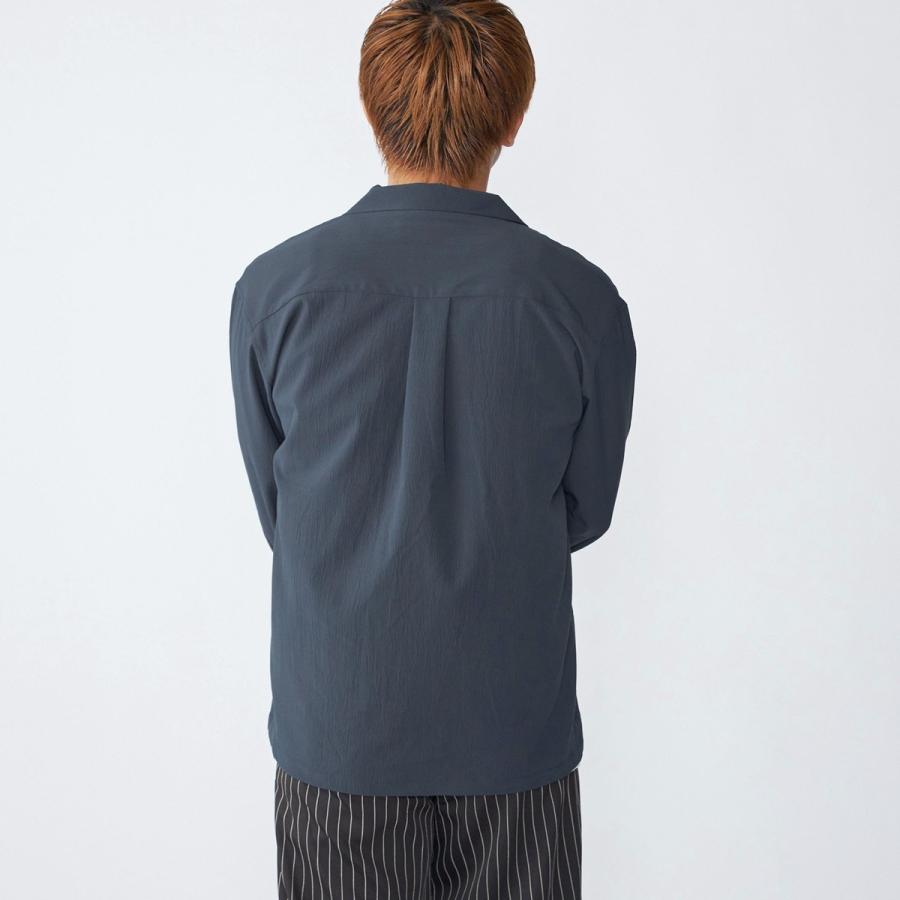 City Ambient Products: オープンカラー 楊柳 ソリッド ロングスリーブ シャツ | SHIPS | 05