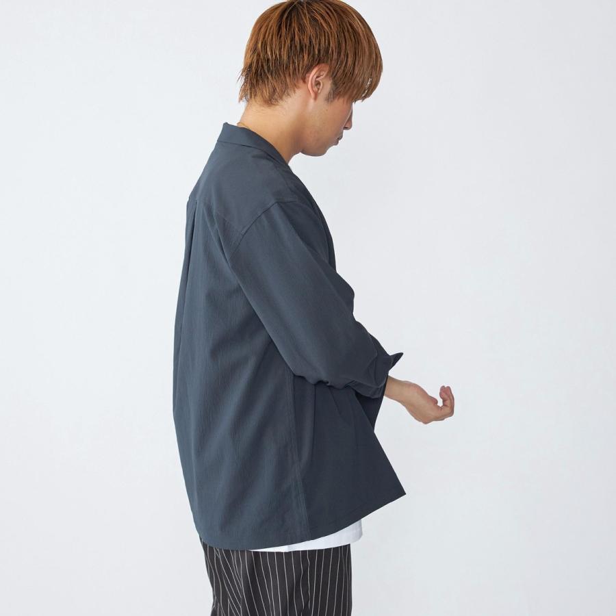 City Ambient Products: オープンカラー 楊柳 ソリッド ロングスリーブ シャツ | SHIPS | 06