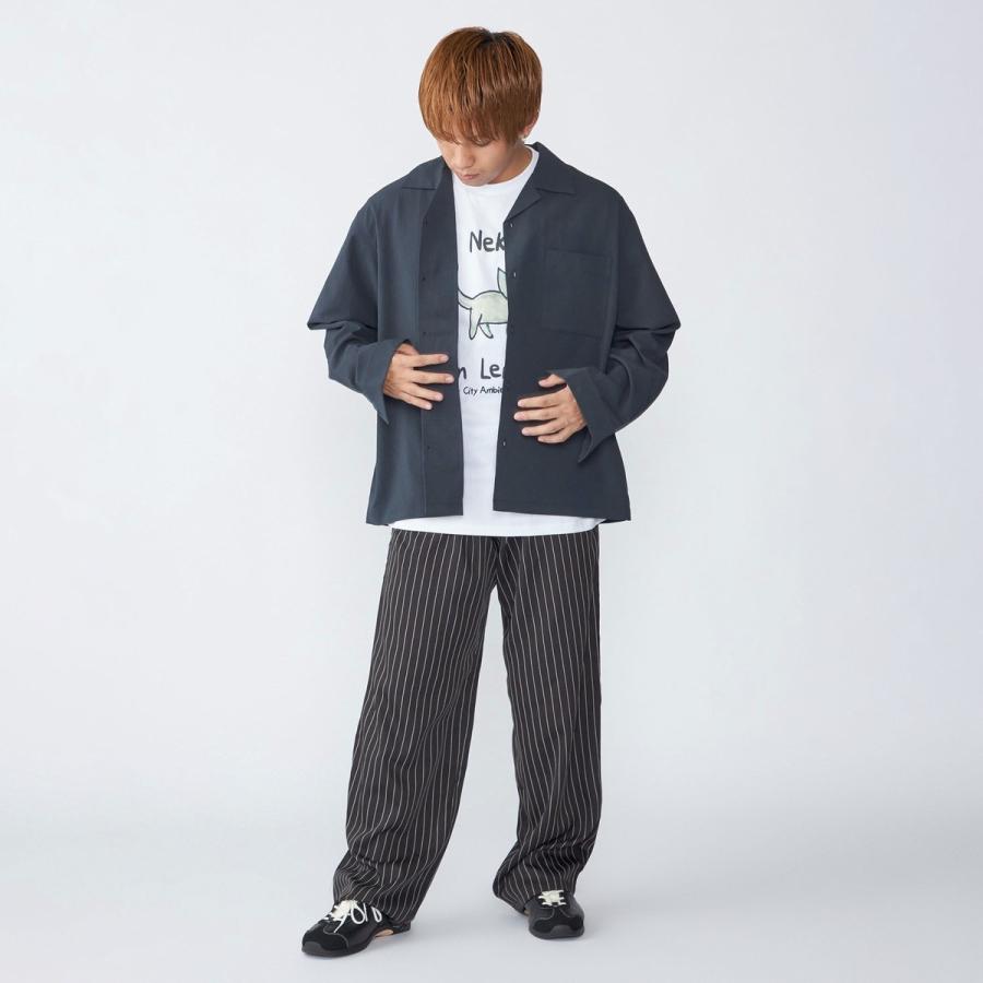 City Ambient Products: オープンカラー 楊柳 ソリッド ロングスリーブ シャツ | SHIPS | 08