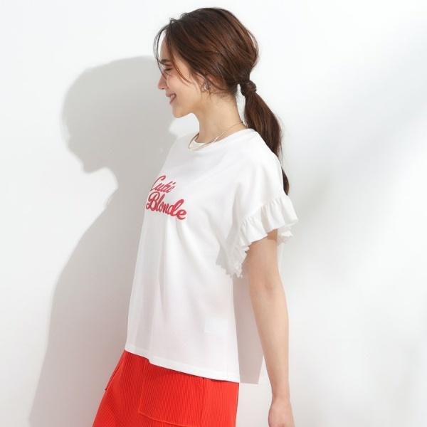 【S-LL汗ジミ軽減ひんやりUVカット】フリルTシャツ | Cutie Blonde | 10