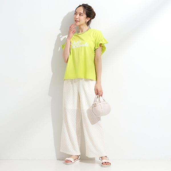 【S-LL汗ジミ軽減ひんやりUVカット】フリルTシャツ | Cutie Blonde | 15