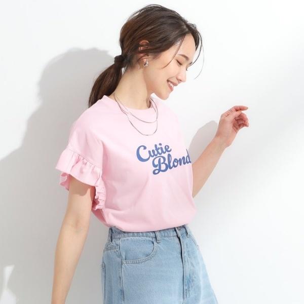 【S-LL汗ジミ軽減ひんやりUVカット】フリルTシャツ | Cutie Blonde | 18