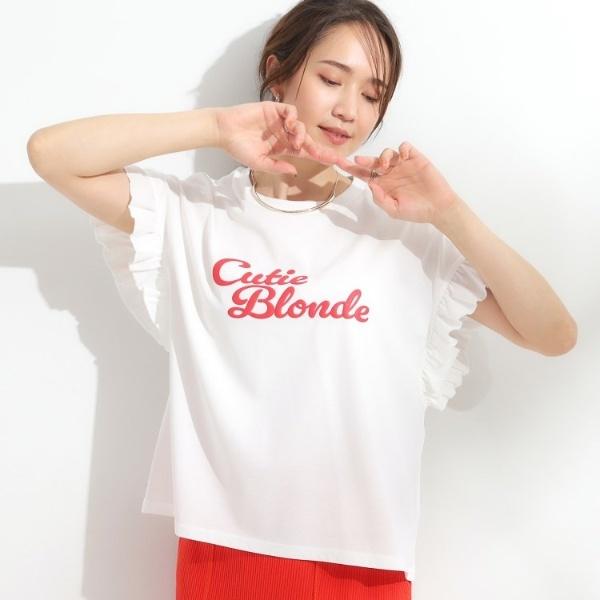 【S-LL汗ジミ軽減ひんやりUVカット】フリルTシャツ | Cutie Blonde | 01