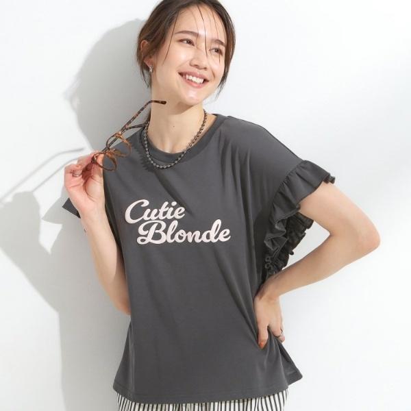【S-LL汗ジミ軽減ひんやりUVカット】フリルTシャツ | Cutie Blonde | 02