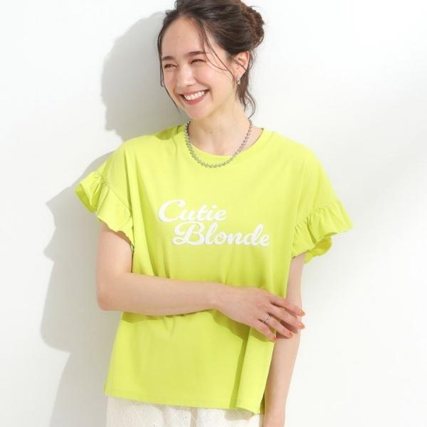 【S-LL汗ジミ軽減ひんやりUVカット】フリルTシャツ | Cutie Blonde | 03