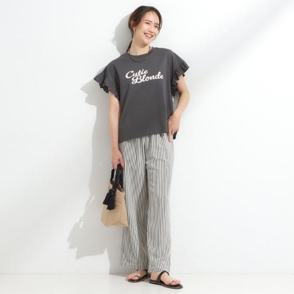 【S-LL汗ジミ軽減ひんやりUVカット】フリルTシャツ | Cutie Blonde | 07