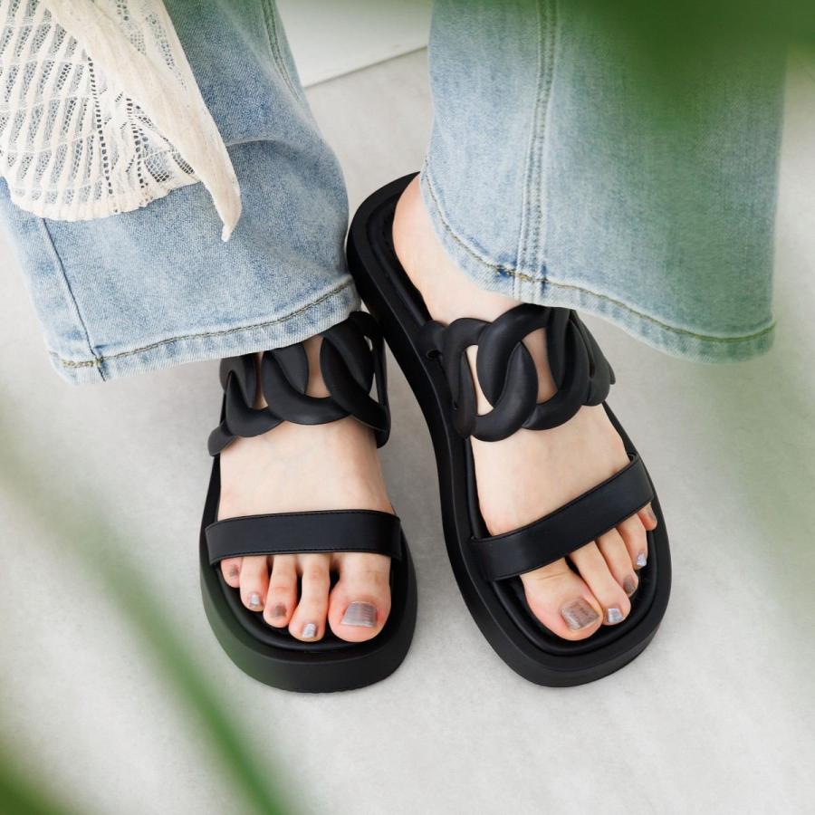 HIMIKO カットワークトラックソールサンダル 完売サイズＬ(24〜24.5) HIMIKO カットワークトラックソールサンダル 完売サイズL(24