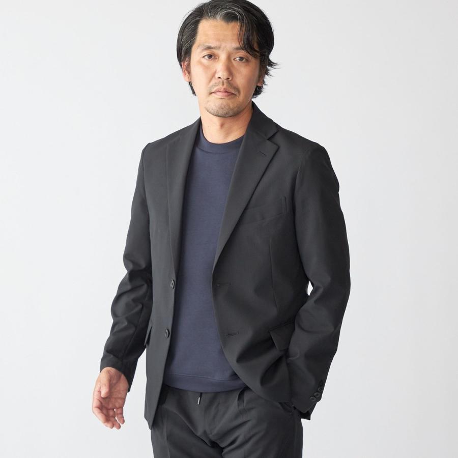 美品 自由区 大きいサイズ 44 洗える ストレッチ ノーカラー セットアップ 2点セットアップ】洗えるノーカラーワイドパンツスーツ - ベルーナ