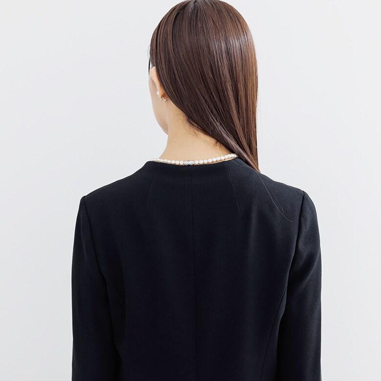 【喪服】【前開き】ジャケット＆セミフレア ワンピース＜大きいサイズ有＞/ブラックフォーマルの画像