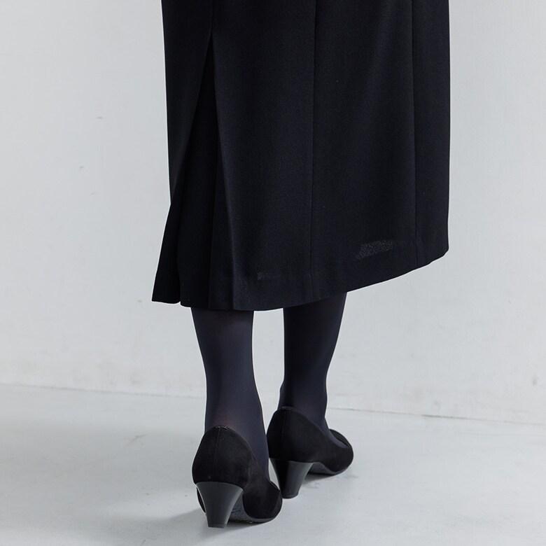 【喪服】【前開き】ジャケット＆セミフレア ワンピース＜大きいサイズ有＞/ブラックフォーマルの画像