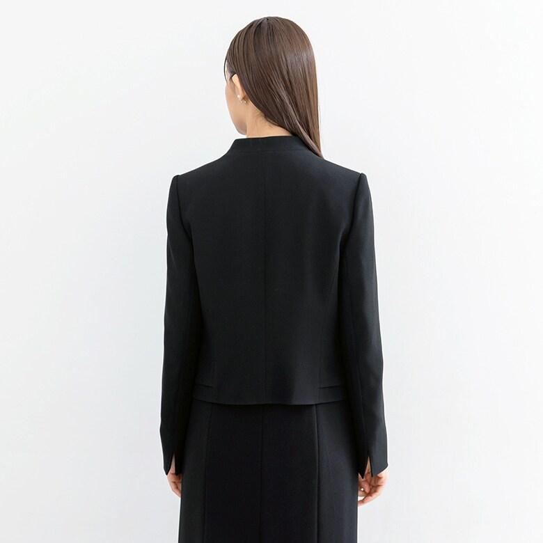 【喪服】【前開き】ジャケット＆セミフレア ワンピース＜大きいサイズ有＞/ブラックフォーマルの画像