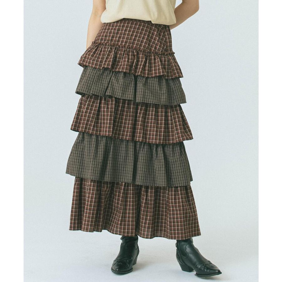 ROSE BUD（ローズバッド） CHECK TIERED SKIRT : マルイ(丸井)Yahoo!店