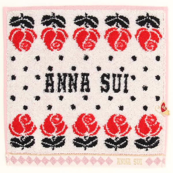 ANNA SUI（アナスイ） タオルハンカチ はみ出しバタフライ刺繍 【ANNA
